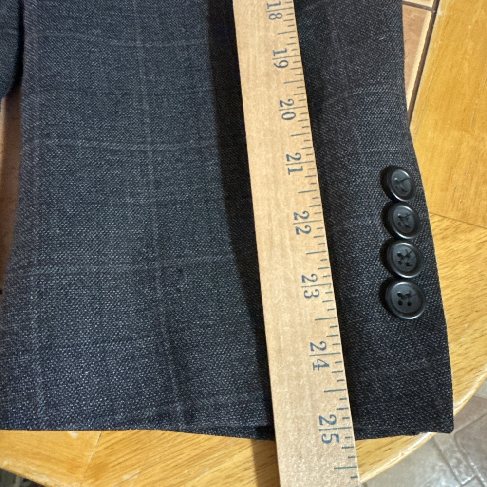 Pronto Uomo Platinum Sz 50R Gray Windowpane Plaid Wool Blazer Jacket Sport Coat‎ - Picture 9 of 12